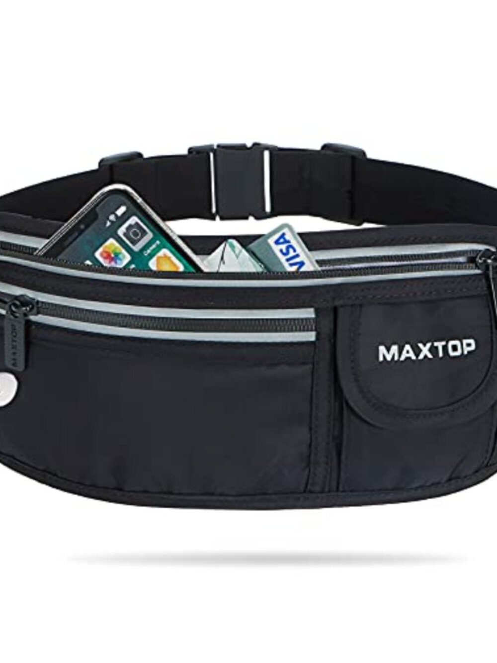 MAXTOP Running Belt Waist Pack Fanny Pack Phone Holder Reflective